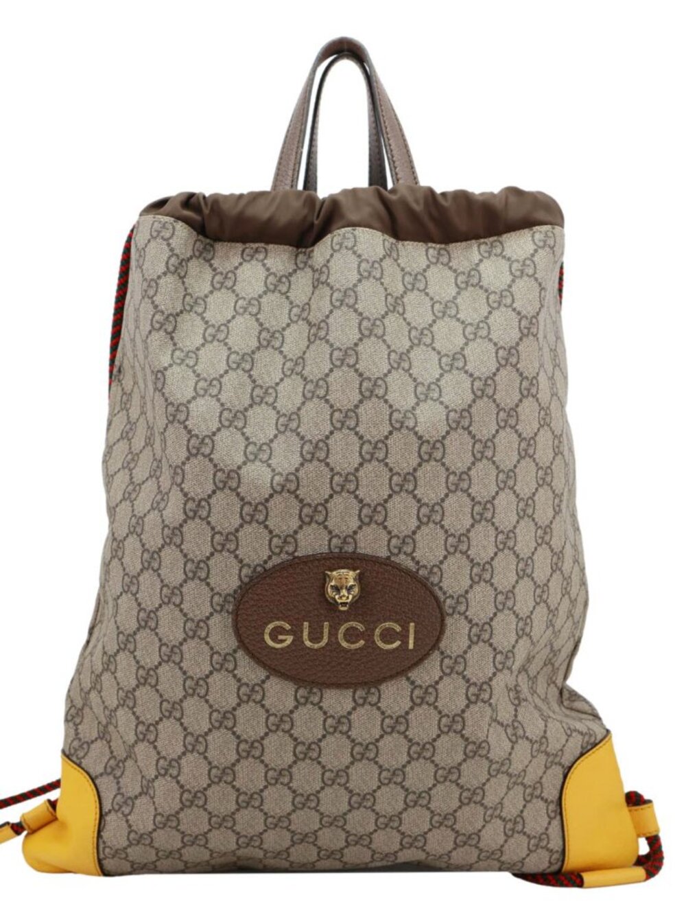 Gucci  Neo Vintage Drawstring GG Supreme Canvas Backpack Beige 473872